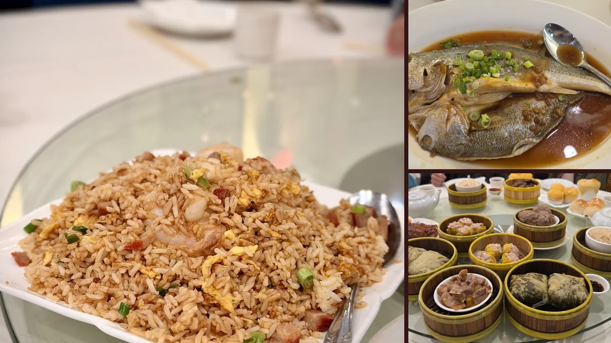 Cantonese restaurant dining room with table service.